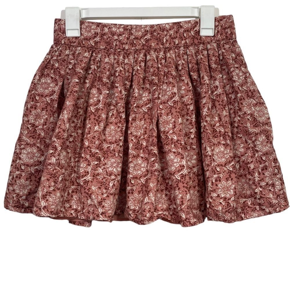 American Eagle Pink Floral Layered Ruffle Mini Skirt